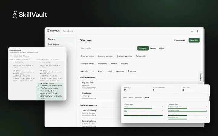 SkillVault mockup
